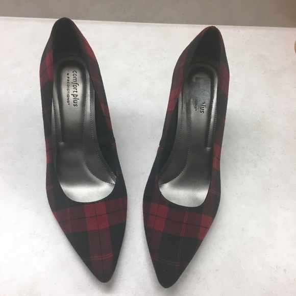 black and red plaid shoes